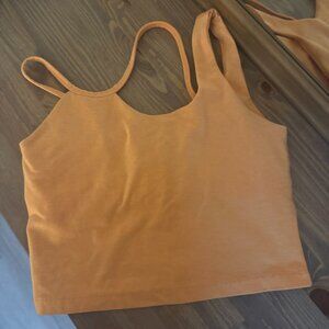 Beyond Yoga Shapeshift Peach S Spacedye Cropped Assymetrical Neckline Top